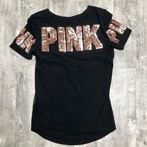 PINK Victoria's Secret Tops - PINK Gray & Black w/Sequence Top PINK Victoria's Secret Tops - PINK Gray & Black w/Sequence Top